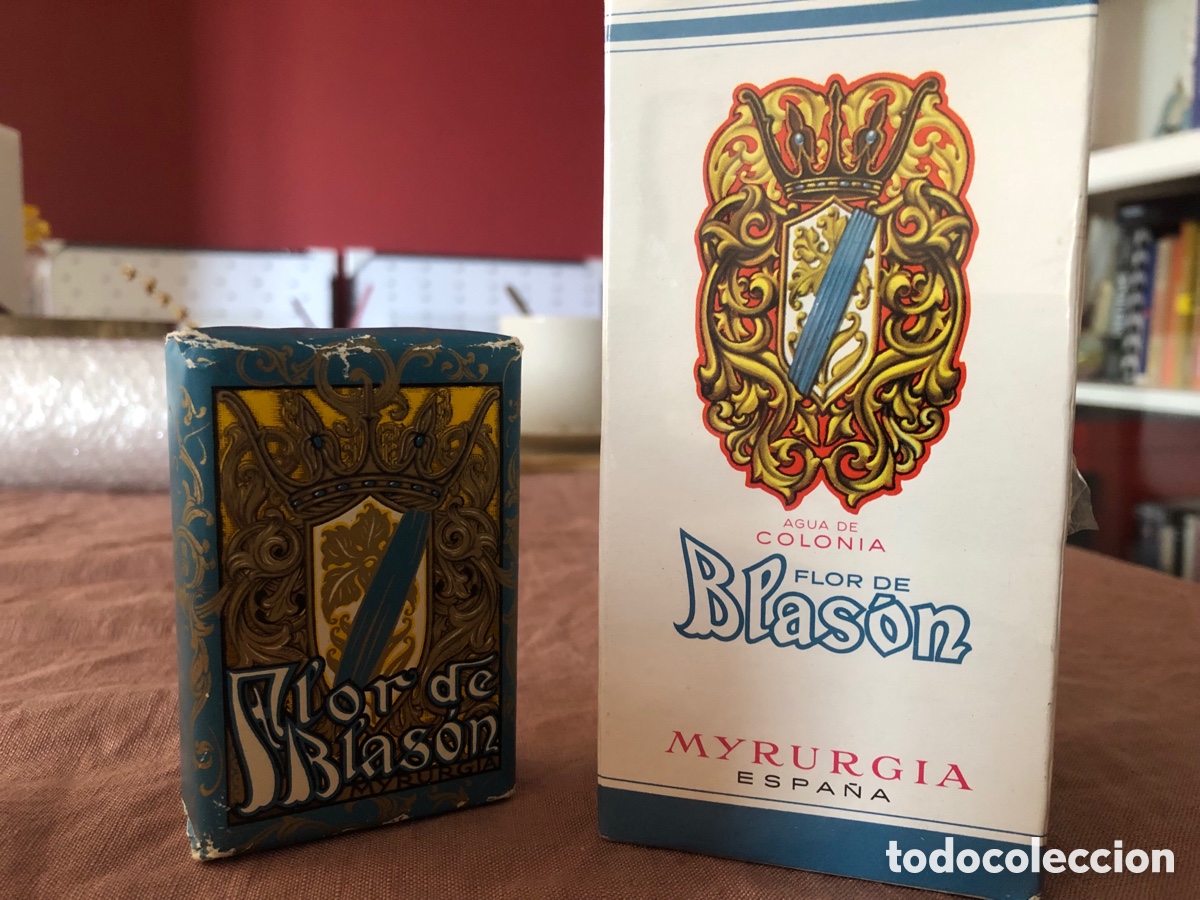 Miniaturas de perfumes antigos: COLONIA FLOR DE BLASON 230 ML + JAB&Oacute;N