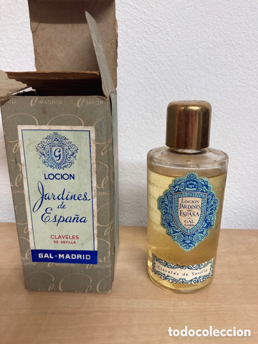 Miniature di profumi antiche: Antiguo perfume Gal. Loci&oacute;n Jardines de Espa&ntilde;a. Claveles de Sevilla. 100ml.