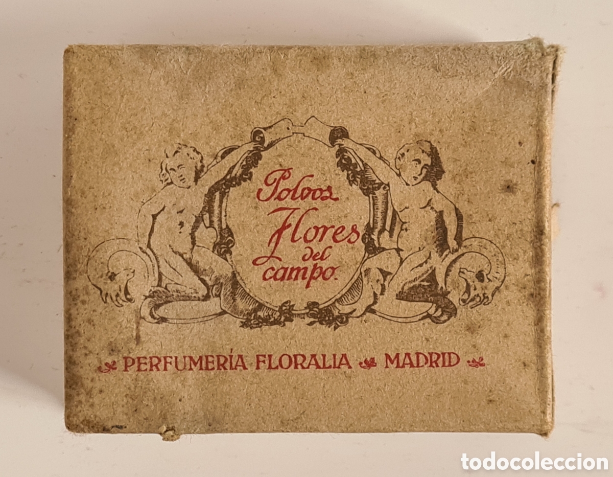 Miniature di profumi antiche: Antigua Cajita Polvos del Campo Rachel Perfumer&iacute;a Floralia Madrid