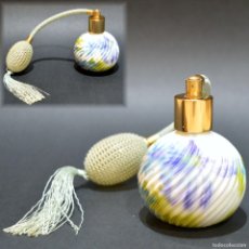 Miniaturas de perfumes antiguos: PERFUMERO DE COLECCIÓN EN PORCELANA CON ATOMIZADOR DE PIPETA