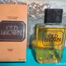 Miniaturas de perfumes antiguos: OLD BROWN OB PARERA 220 ML EAU DE COLOGNE BOTE BOTELLA PERFUME COLONIA CAJA ESTUCHE