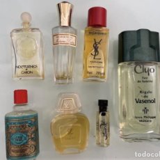 Miniaturas de perfumes antiguos: LOTE COLECCION 7X MINIATURE PERFUME-4711 CLYO YSL LOEWE MADAME ROCHAS CARON..ETC-COLONIA FRASCO. Lote 401466614