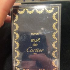 Miniaturas de perfumes antiguos: ANTIGUO TARRO DE PERFUME MUST DE CARTIER, PRECINTADO, VINTAGE. Lote 402681909