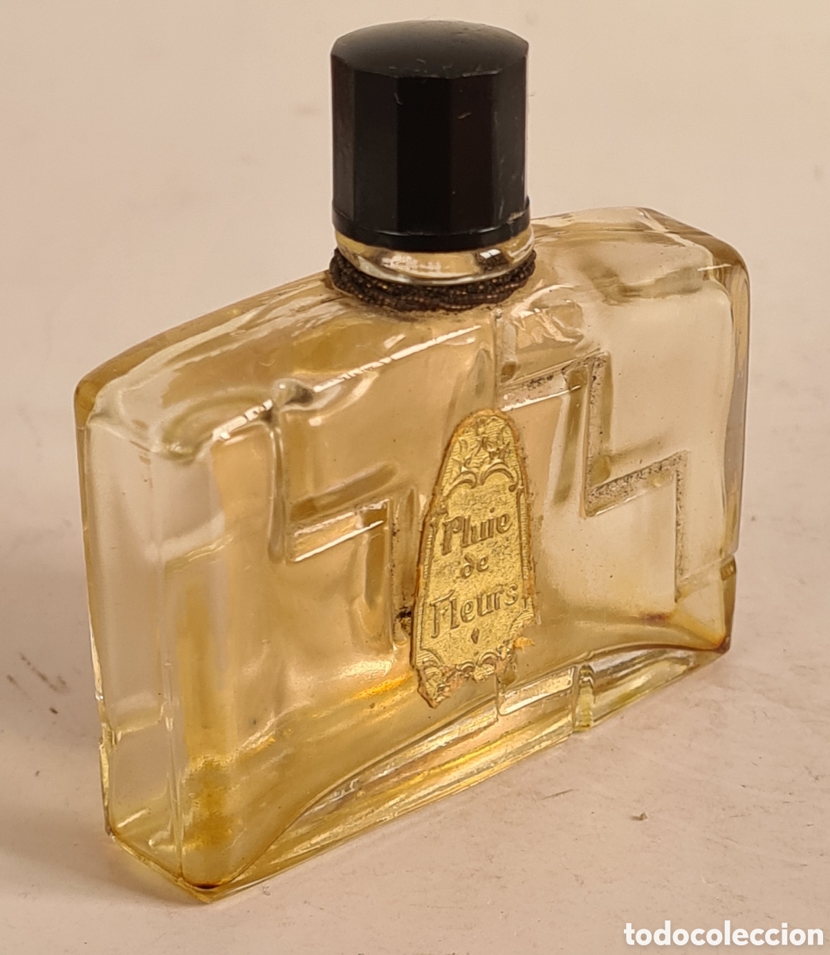 Miniaturas de perfumes antigos: Frasco Perfume Pluie de Fleurs Sellos Ajuntament Sabadell Licors Perfumer&iacute;a - Guerra Civil