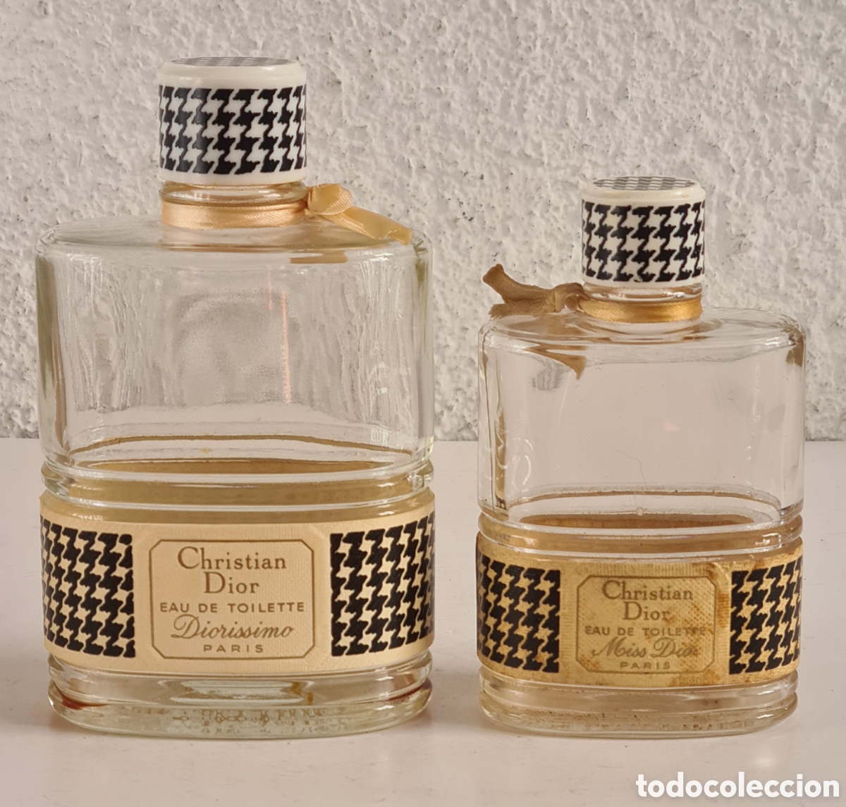 Miniaturas de perfumes antigos: 2 Frascos de Perfume Christian Dior Eau de Toilette - Diorissimo & Miss Dior - Perfumer&iacute;a Vintage