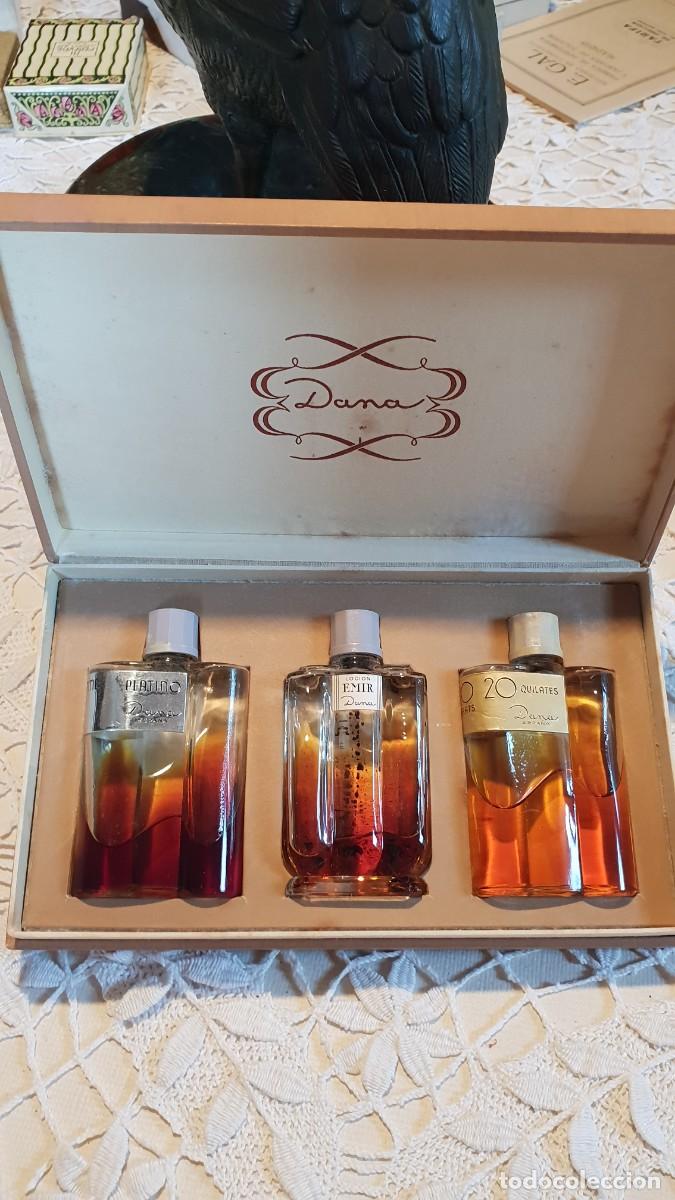 Miniaturas de perfumes antiguos: DANA S.A., ESTUCHE CON 3 PERFUMES - Foto 1