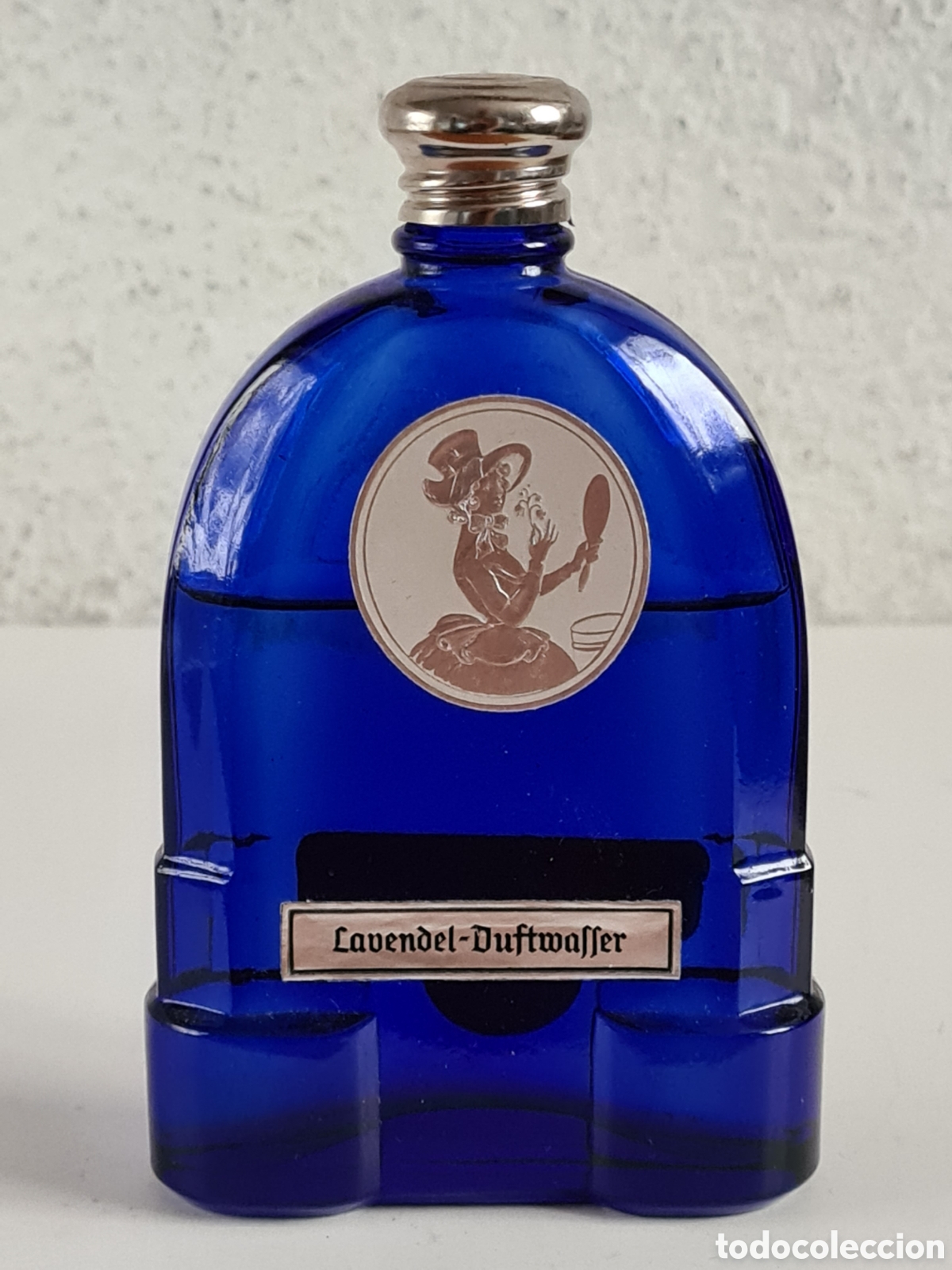 Miniaturas de perfumes antiguos: Antiguo Frasco Perfume Lavendel Guftwasser 30 Jahre L. Schmerzel D&uuml;sseldorf Germany Perfumer&iacute;a
