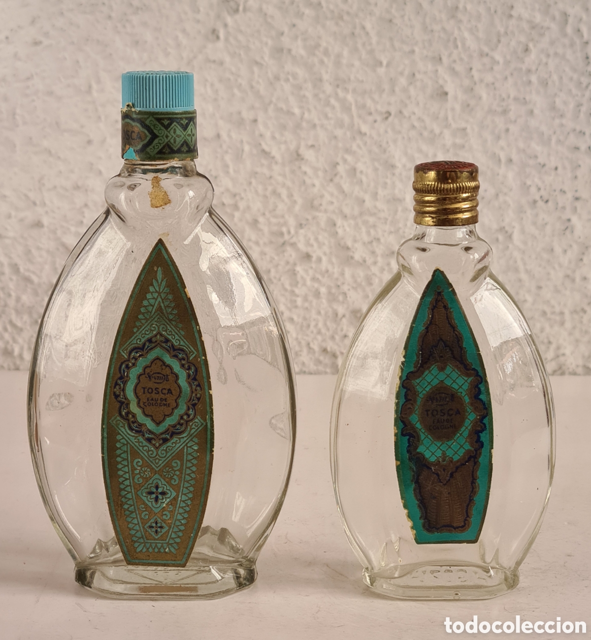 &Eacute;chantillons de parfums anciens: 2 Antiguos Frascos vac&iacute;os Perfume Tosca 4711 Blau-Gold Die Echt-Marke Eau de Cologne - Perfumer&iacute;a