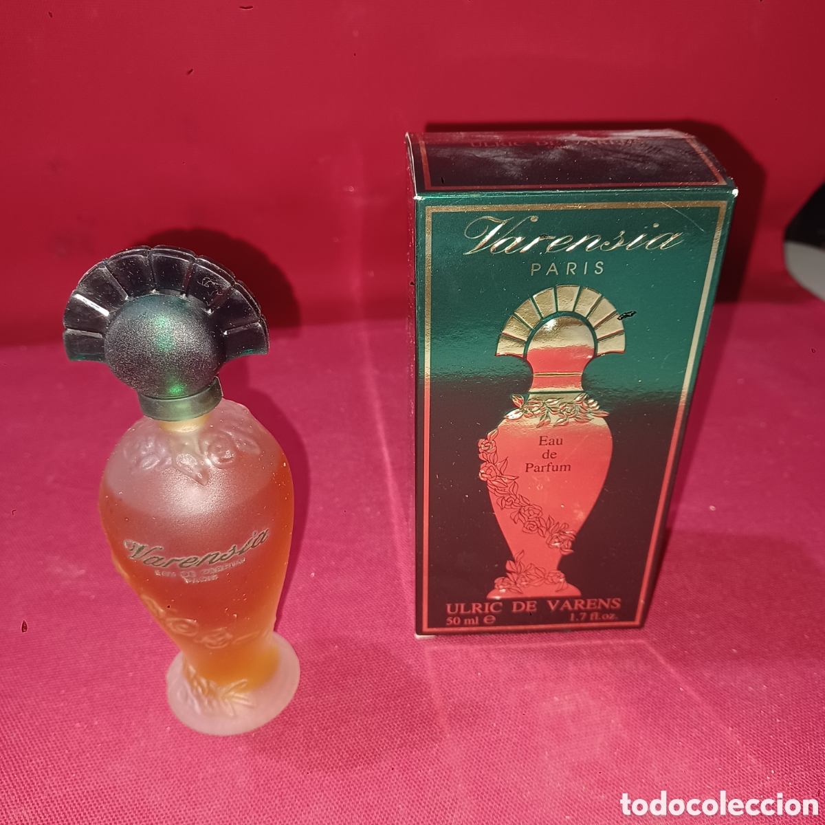 Miniatures of antique perfumes: Antiguo vaporizador perfume VARENSIA PARIS 50 ml. casi completo