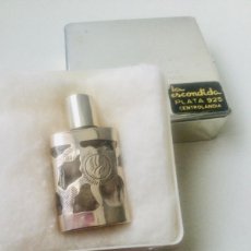 Miniaturas de perfumes antiguos: PERFUMERO DE PLATA DE LEY, EN SU CAJA DE ORIGEN DE LA JOYERÍA