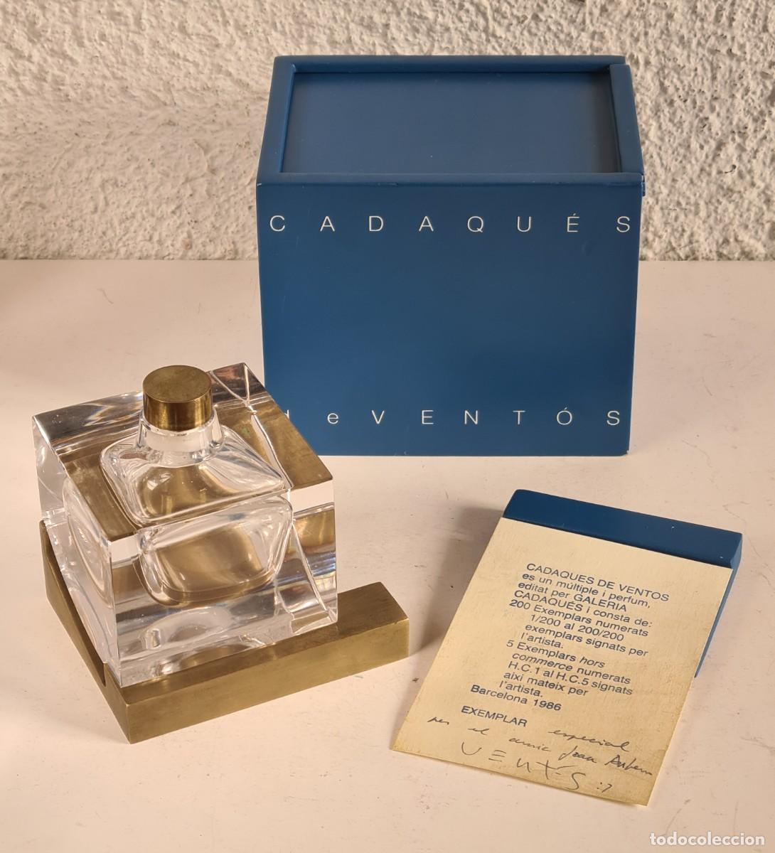 Miniatures of antique perfumes: Frasco Perfume Cadaqu&eacute;s de Luis Vent&oacute;s Escultor Edici&oacute;n Especial Dedicada y Firmada - Cristal Bronce