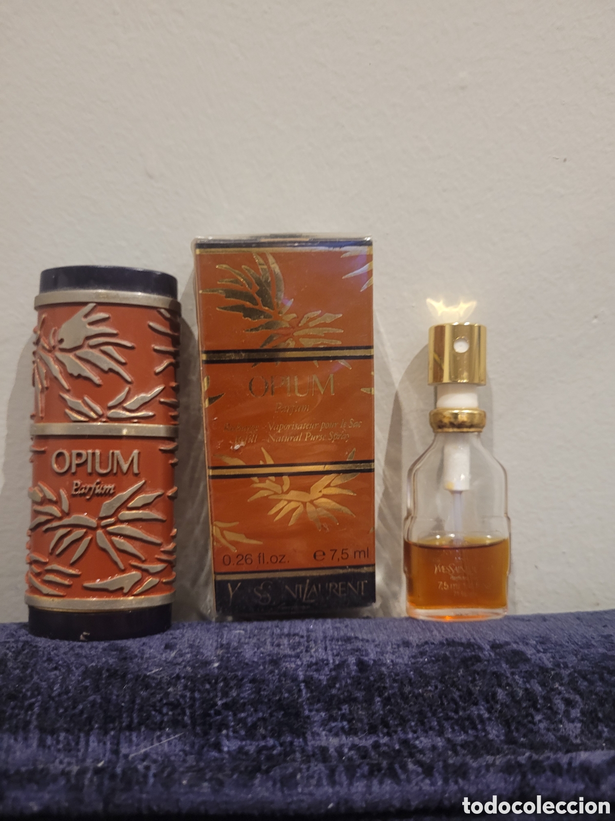Miniaturas de perfumes antigos: YSL Opium parfum vaporizador vintage