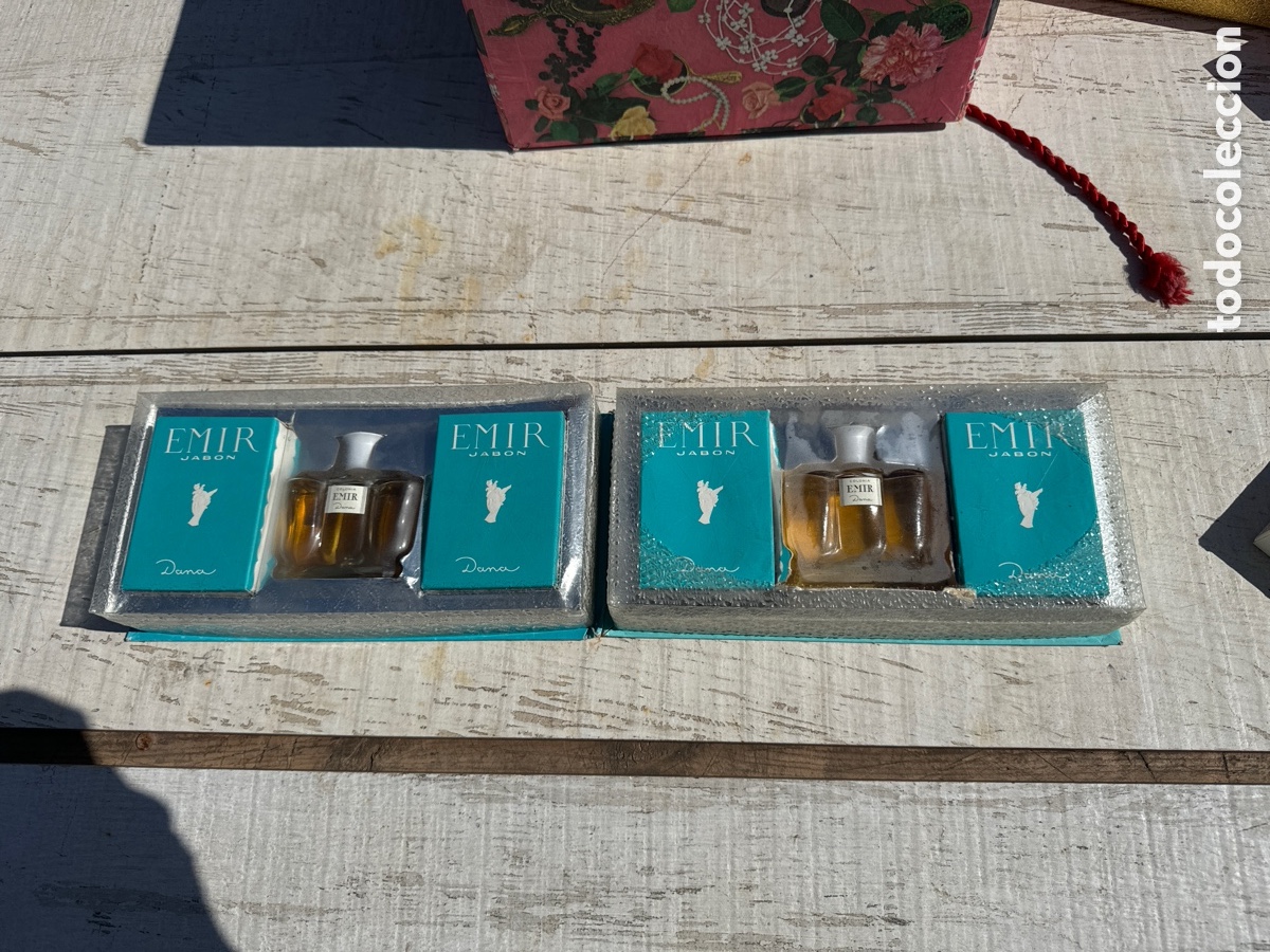 Miniaturas de perfumes antiguos: Emir Dana estuche con perfume o colonia y jab&oacute;n