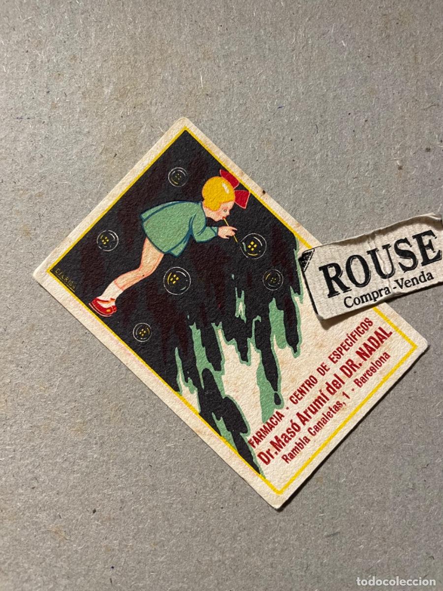 Miniaturas de perfumes antiguos: PERFUMES - ANTIGUA TARJETA PERFUMADA / CALENDARIO - FARMACIA ,CENTRO DE ESPECIFICOS Dr,MAS&Oacute; ARUMI