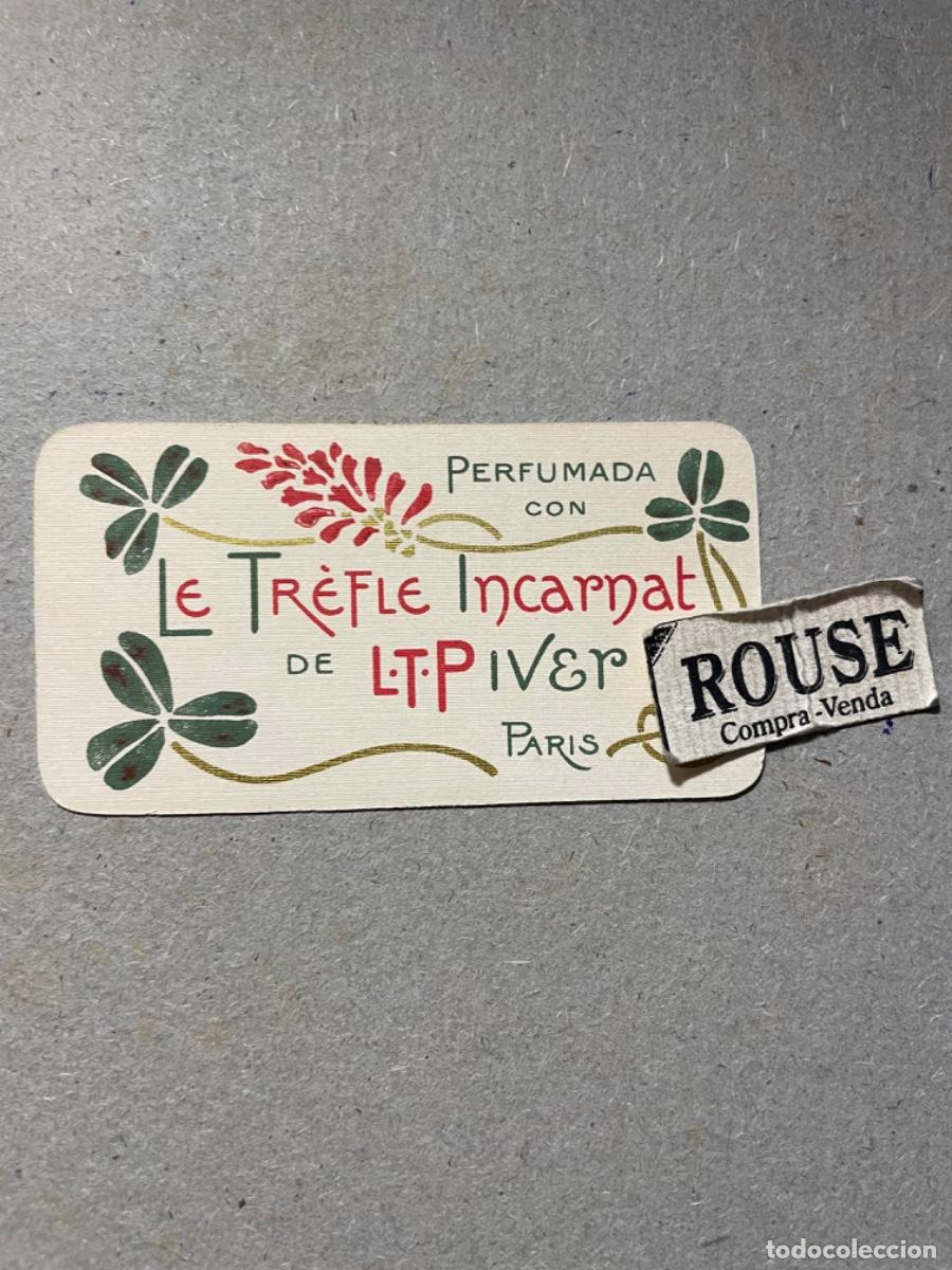 Miniaturen von alten Parf&uuml;men: PERFUMES - ANTIGUA TARJETA PERFUMADA / CALENDARIO 1905 - PERFUMADA CON LE TR&Eacute;FLE INCARNAT DE L.T.PIV