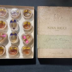Miniaturas de perfumes antiguos: PERFUMES - ANTIGUAS BOTELLAS MINIATURAS 12 Y CAJA PARA ESTRENAR NINA RICCI PARIS ''L'AIR DU TEMPS''