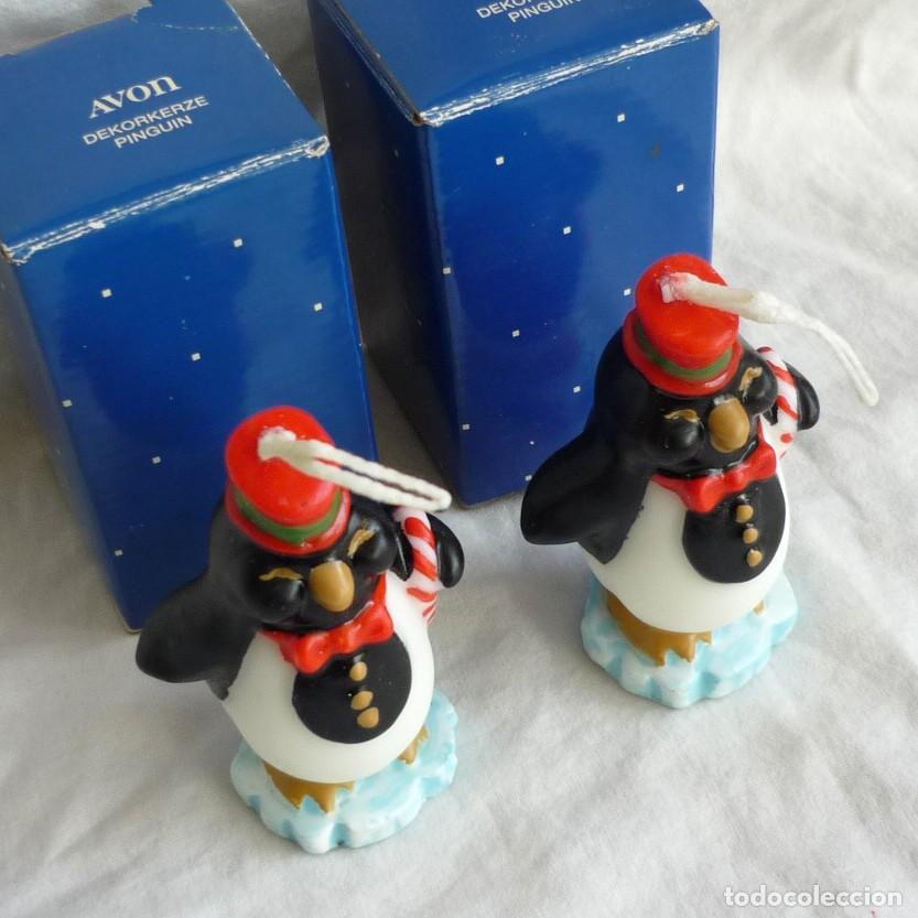 Miniaturas de perfumes antiguos: 2 velas en forma de ping&uuml;ino de AVON - Foto 1