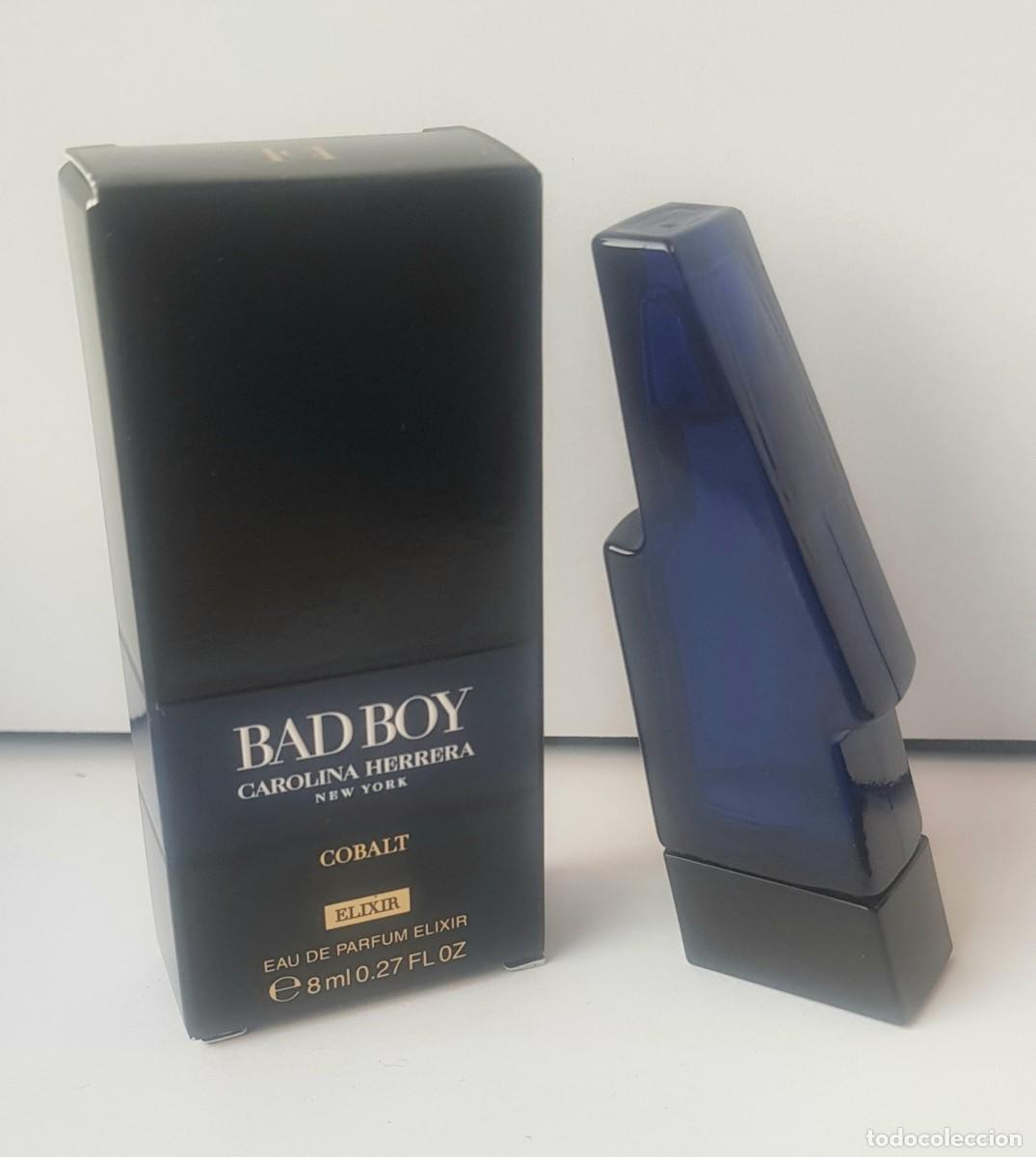 Miniaturas de perfumes antiguos: CAROLINA HERRERA BAD BOY COBALT VERSION ELIXIR EDP 8 ml - Foto 1