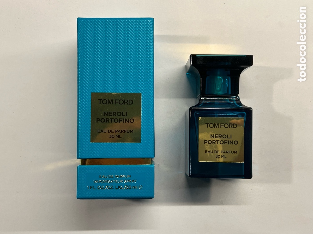 Miniaturas de perfumes antigos: TOM FORD. Neroli Portofino. Eau de Parfum. Caja Estuche y Frasco&hellip; vacio ( 8 x 4 x 4 )