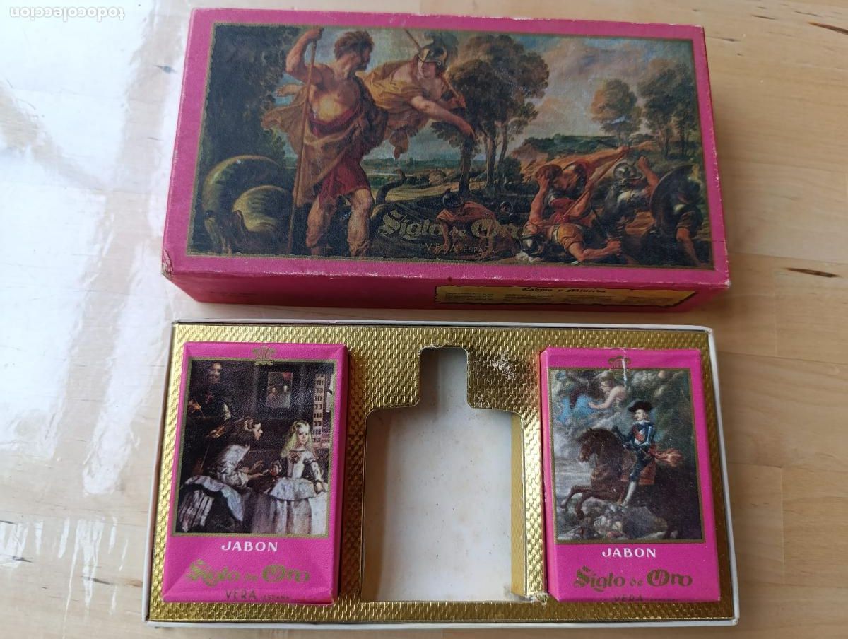 Miniaturas de perfumes antigos: SIGLO DE ORO - VERA - ESTUCHE PASTILLAS DE JABON - CADMO Y MINERBA - A&Ntilde;OS 70s.