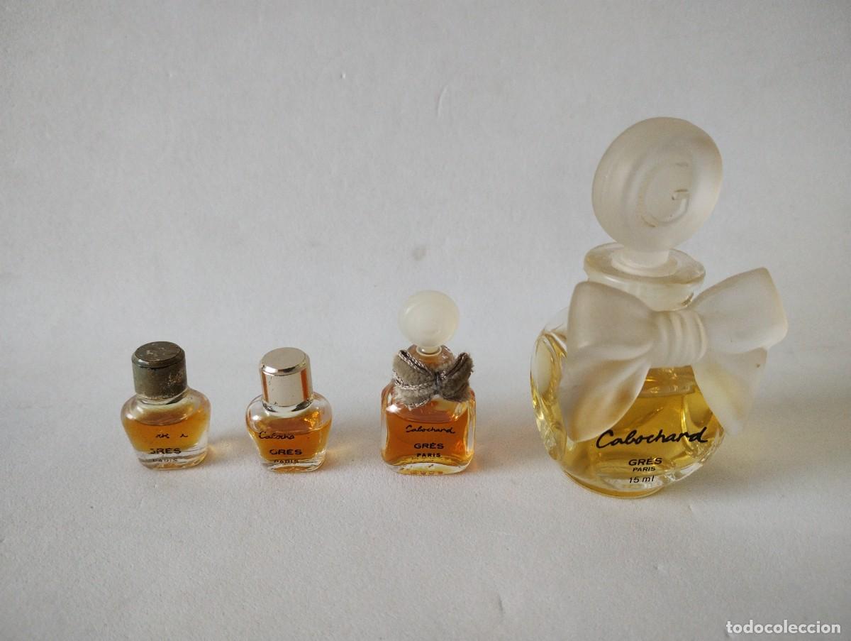 Miniaturas de perfumes antiguos: CONJUNTO CUATRO MINIATURAS CABOCHARD DE GRES - Foto 1