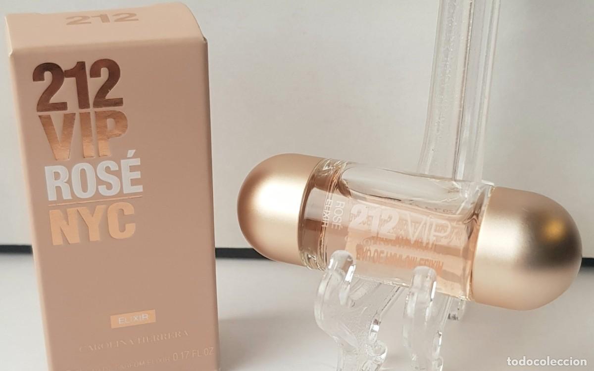 Miniaturas de perfumes antiguos: CAROLINA HERRERA 212 VIP ROS&Eacute; VERSION ELIXIR EDP 5 ml - Foto 1