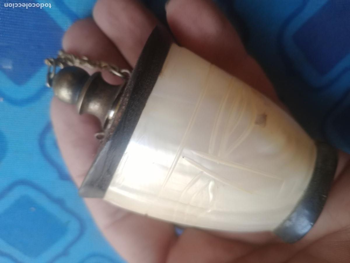 Miniaturas de perfumes antiguos: Perfumero antiguo nacarado - Foto 1