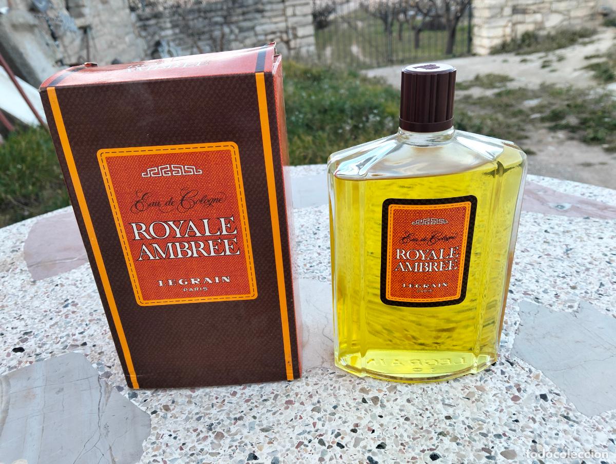 Miniaturas de perfumes antiguos: Bote frasco de colonia vintage perfume eau de Cologne Royale ambree Legrain Paris