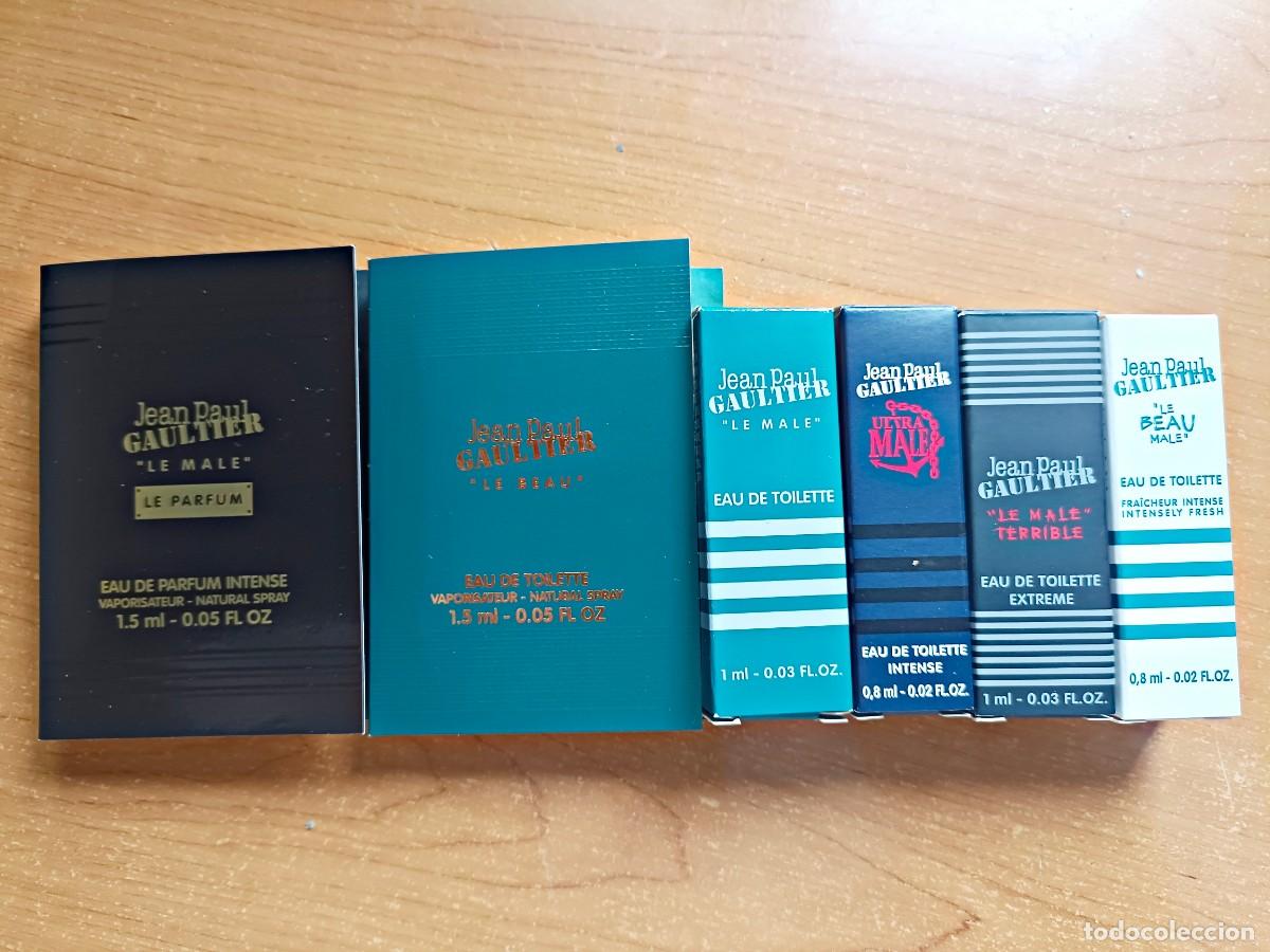 Miniaturas de perfumes antiguos: Lote muestras perfumes Jean Paul Gaultier hombre