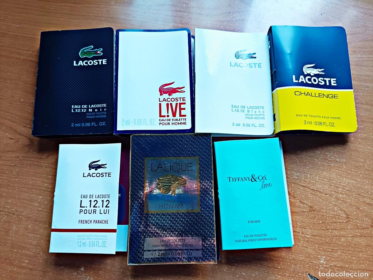 Miniaturas de perfumes antiguos: Lote muestras perfumes hombre Lacoste Lalique Tiffany