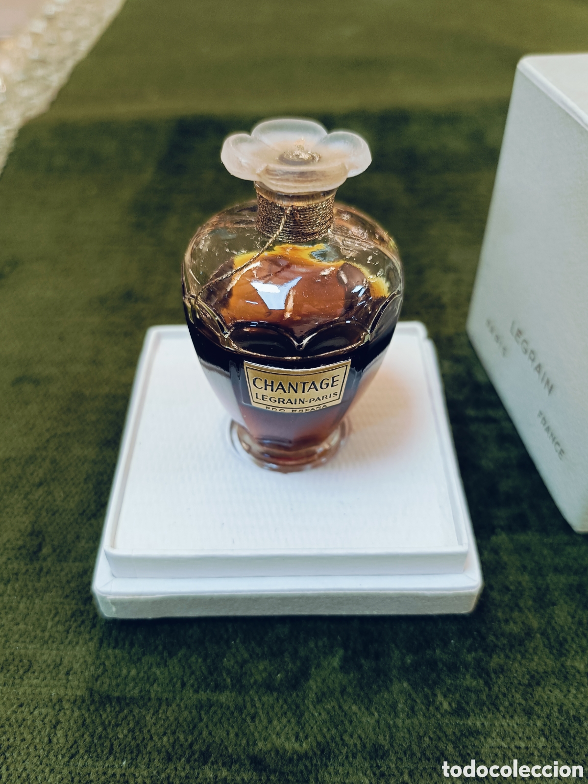 Miniaturas de perfumes antiguos: CHANTAGE. LEGRAIN PARIS . EXTRAIT DE PERFUME. - Foto 5