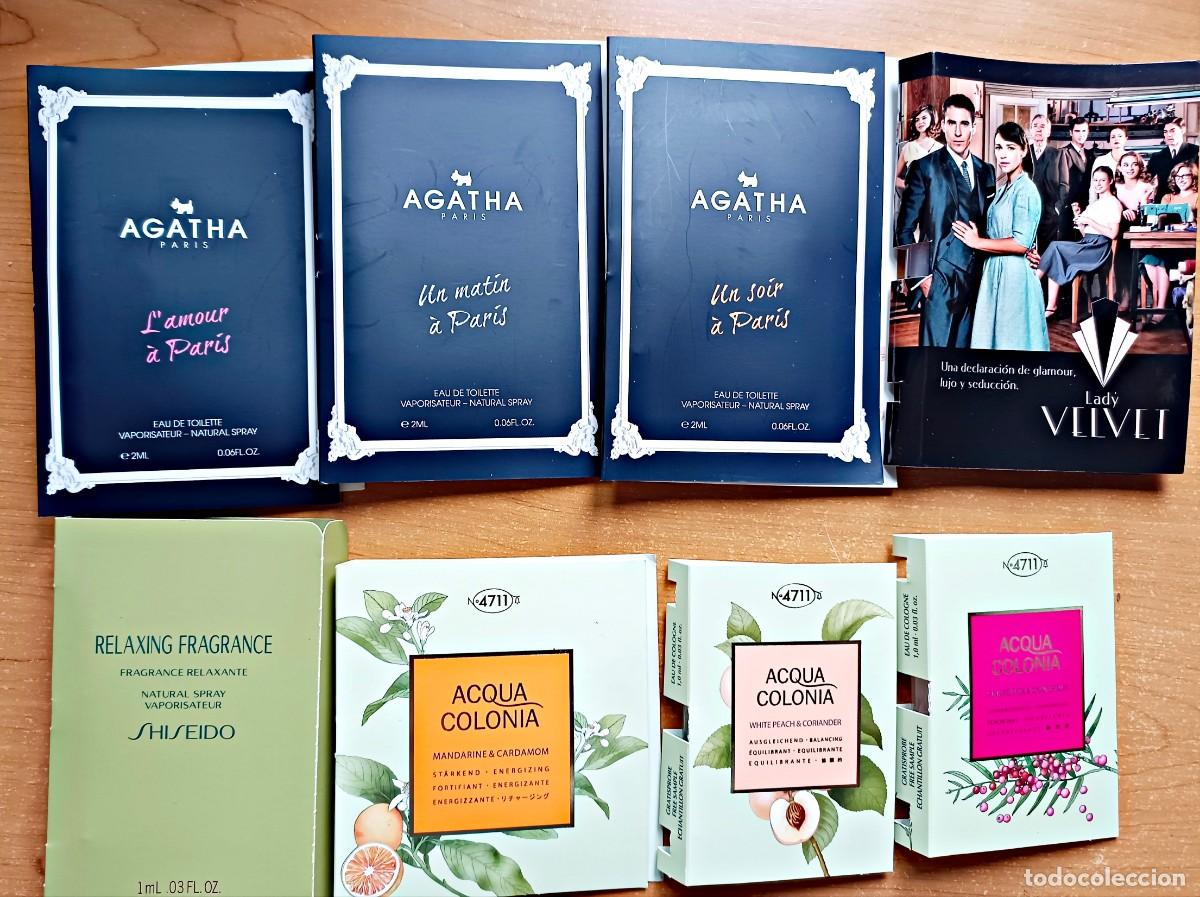 Miniaturas de perfumes antiguos: Lote muestras perfumes Agatha Shiseido 4711