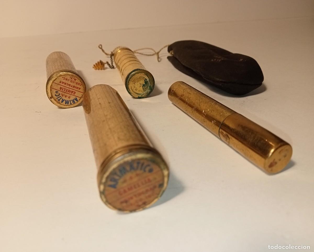 Miniaturas de perfumes antiguos: 4 BARRAS DE LABIOS ANTIGUAS - Foto 2
