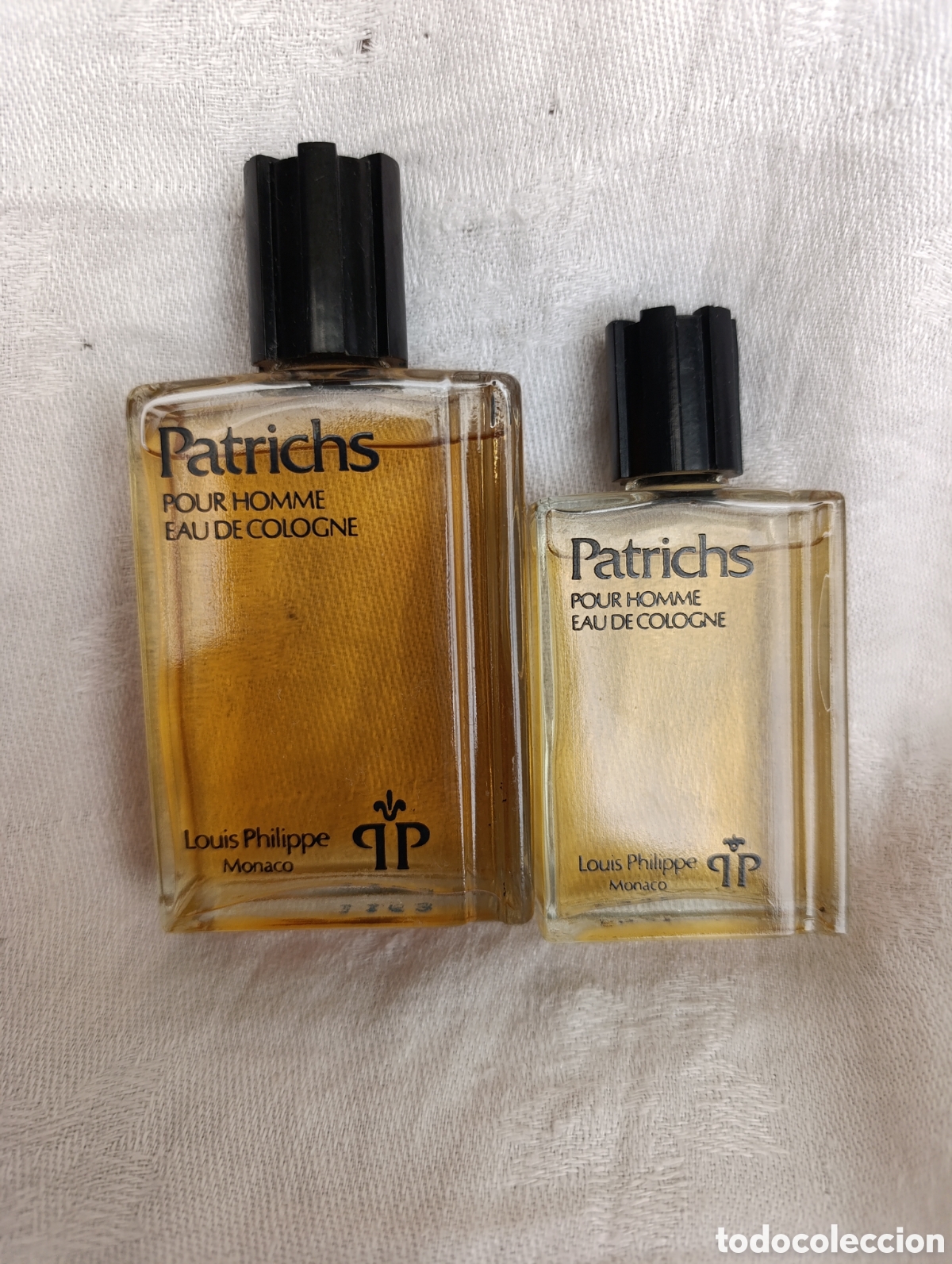 Miniaturas de perfumes antiguos: Patrichs Pour Homme Eau de Cologne, de Louis Philippe Monaco.2 botes,60 y 30 ml