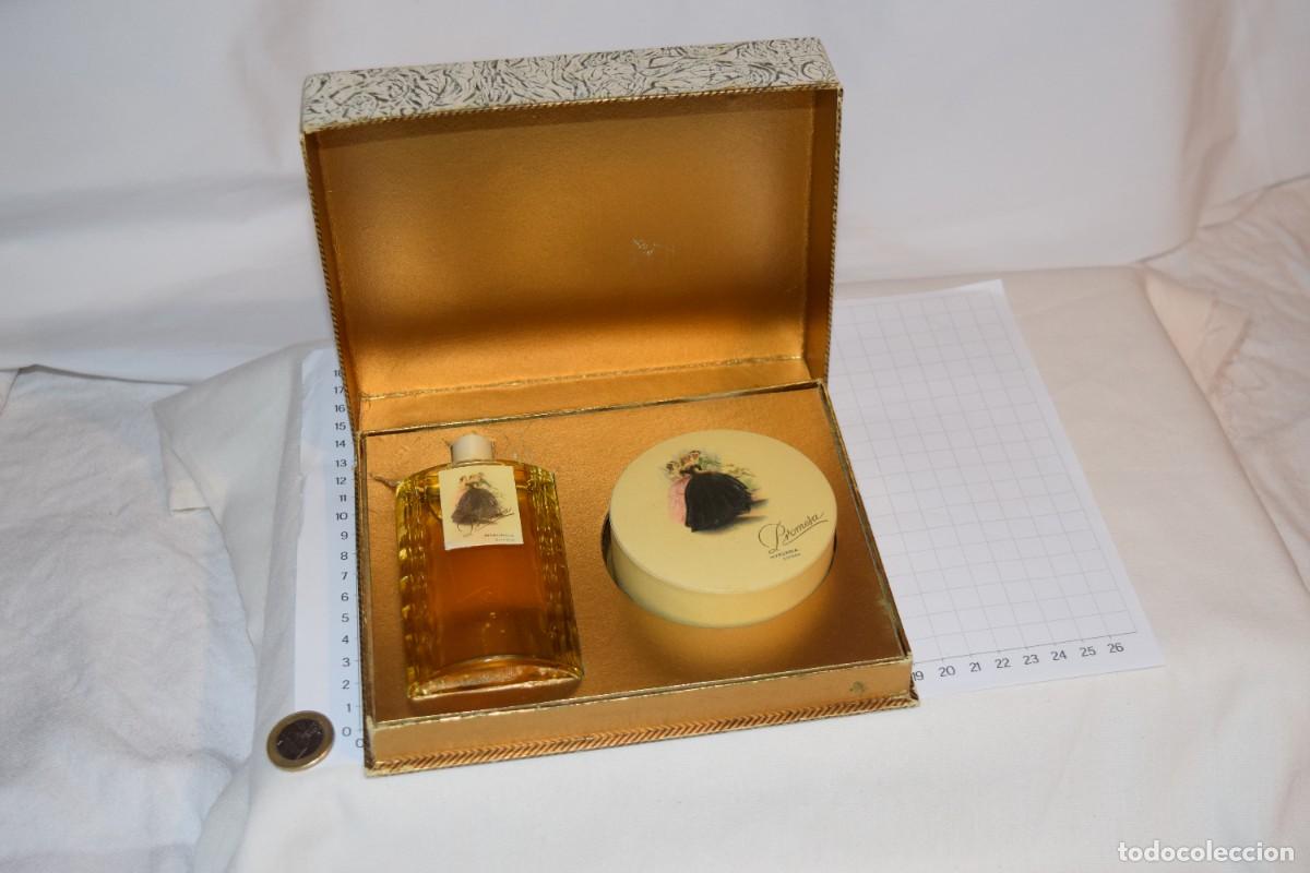 Miniaturas de perfumes antiguos: Colonia SET - Caja/Estuche combinado de Myrurgia PROMESA, fragancia y polvos - &iexcl;Mira fotos/detalles!