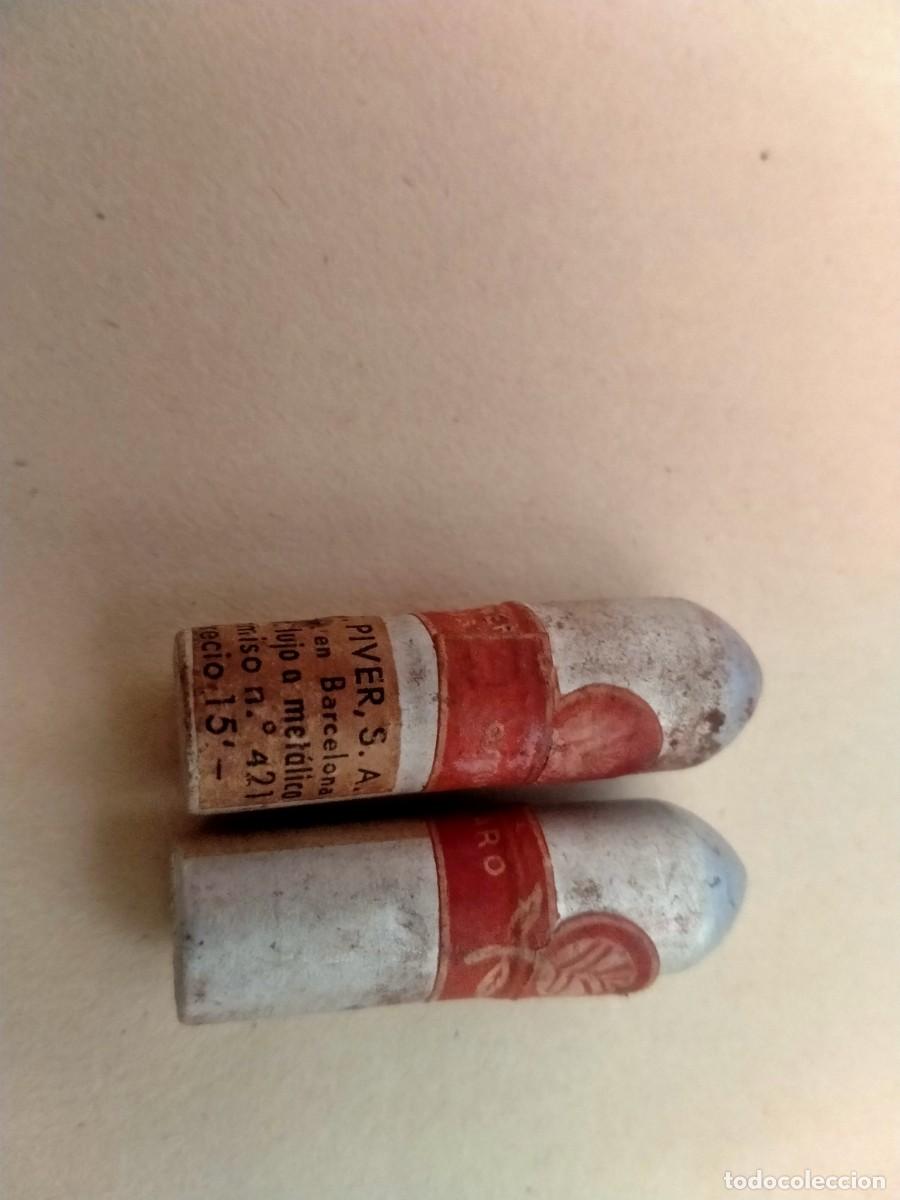 Miniaturas de perfumes antiguos: barras de labios a&ntilde;os 50-60 barcelona sin abrir-aluminio envase