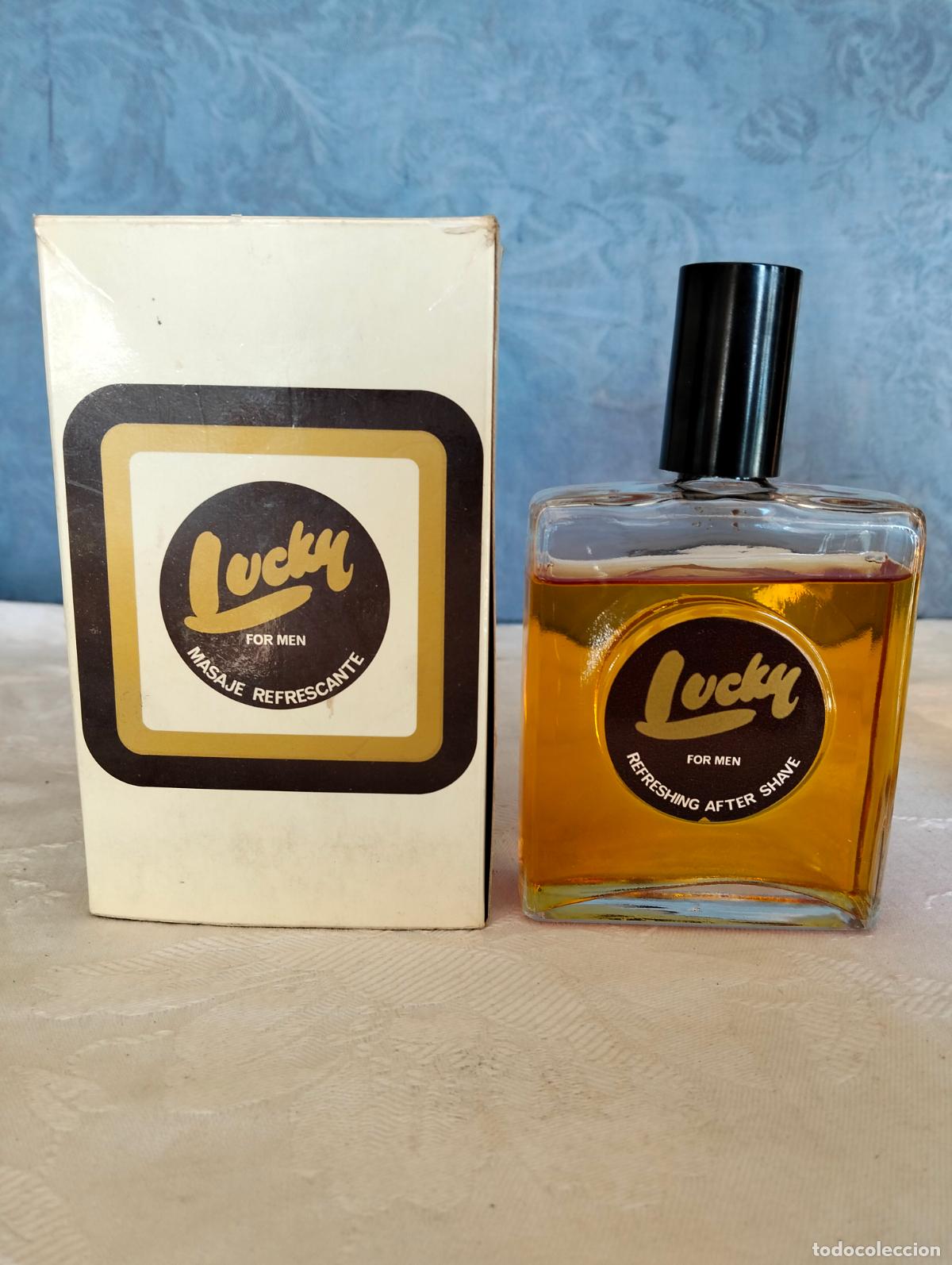Miniaturas de perfumes antigos: Lucky for men refreshing after shave bote frasco loci&oacute;n para despu&eacute;s del afeitado