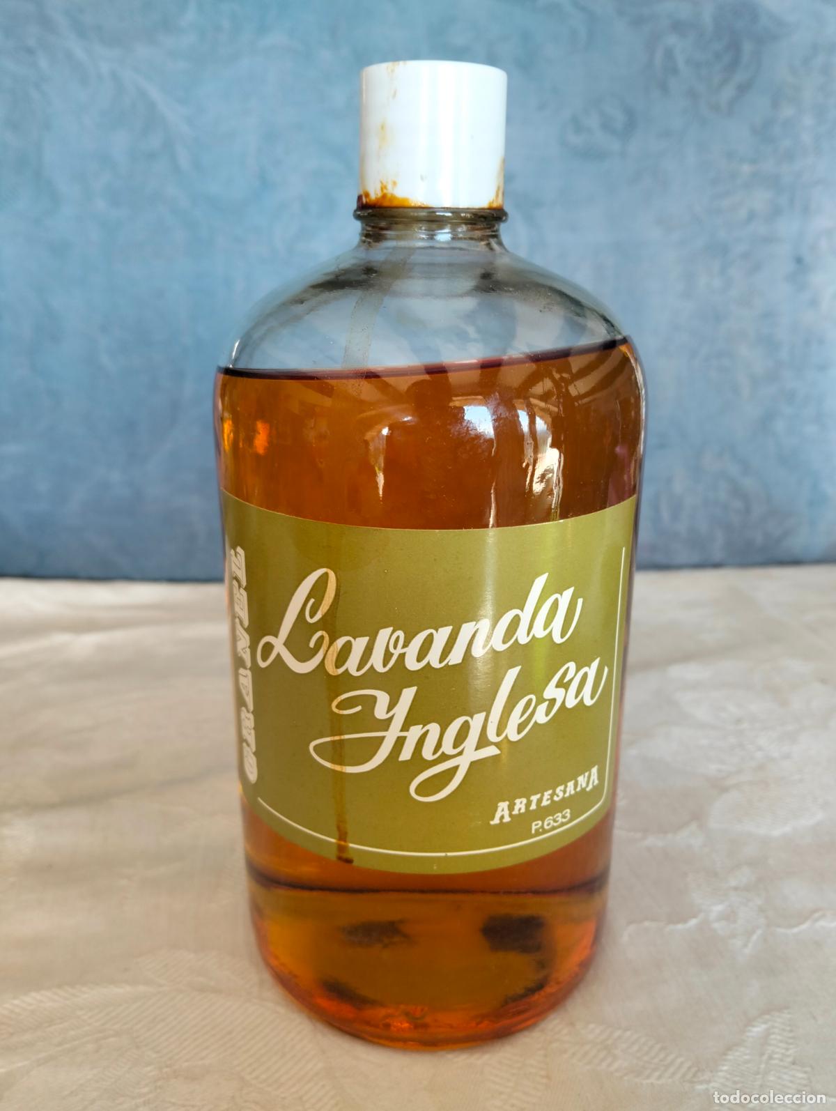 Miniaturas de perfumes antigos: Lavanda Inglesa grande artesana bote frasco loci&oacute;n aceite de hierbas o perfume
