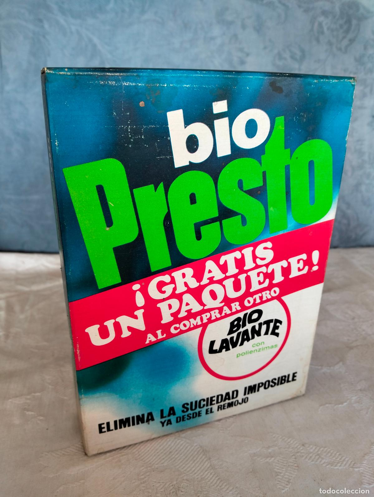 Miniaturas de perfumes antigos: Detergente para la colada bio presto lavante caja paquete de cart&oacute;n jab&oacute;n a&ntilde;os 70-80 sin estrenar