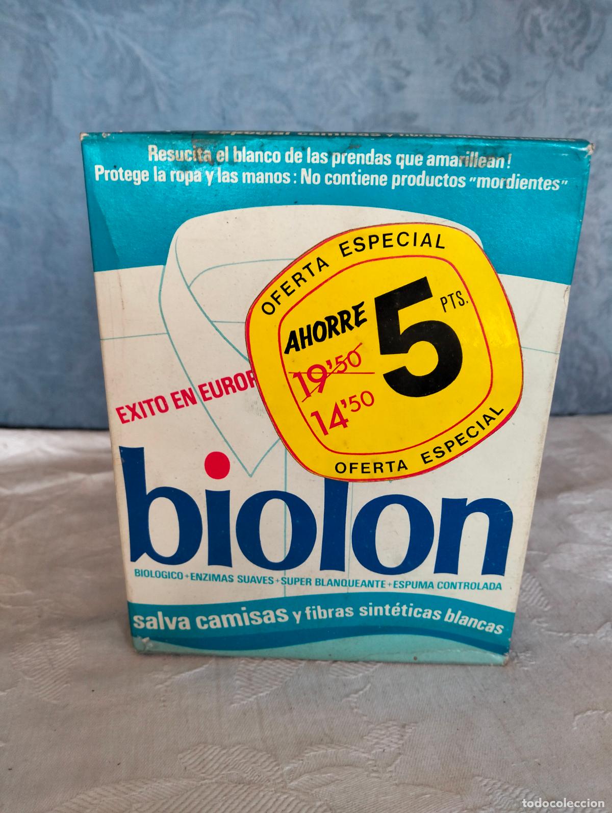 Miniaturas de perfumes antigos: Detergente para la colada biolon caja paquete de cart&oacute;n jab&oacute;n a&ntilde;os 70-80 sin estrenar