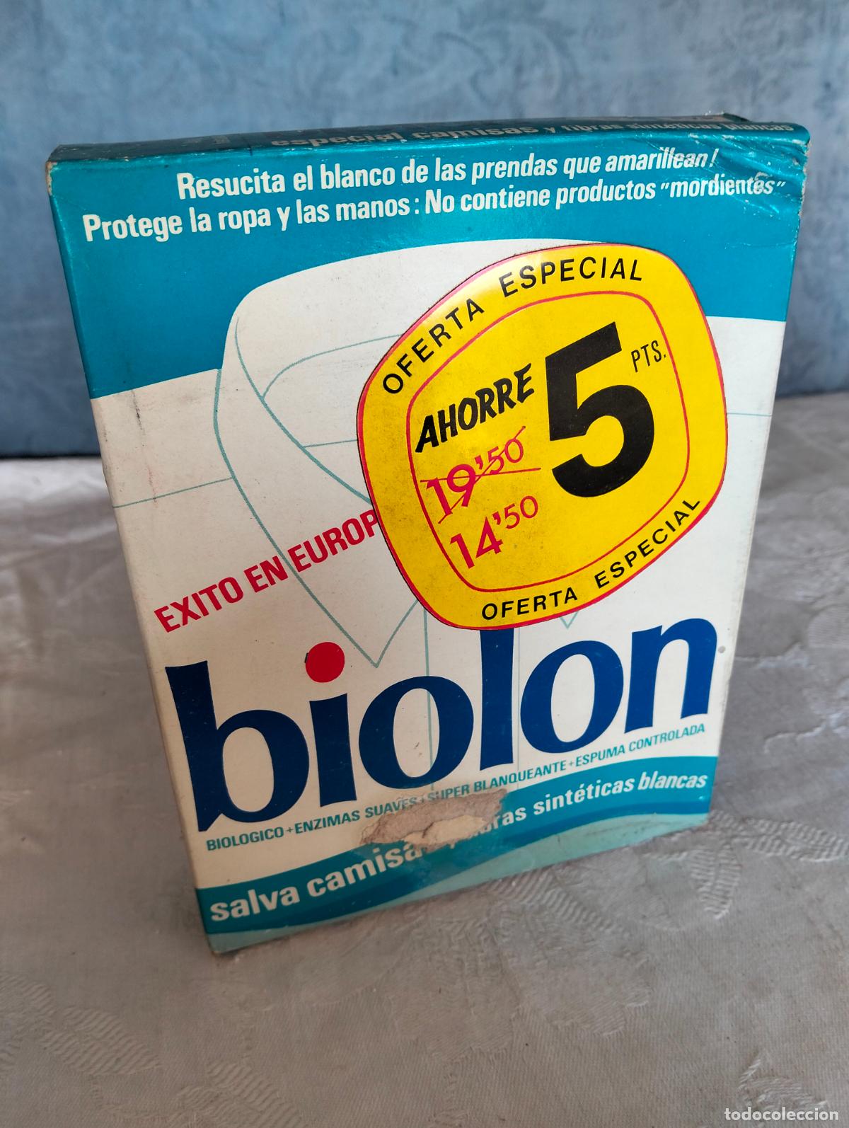 Miniaturas de perfumes antigos: Detergente para la colada biolon caja paquete de cart&oacute;n jab&oacute;n a&ntilde;os 70-80 sin estrenar