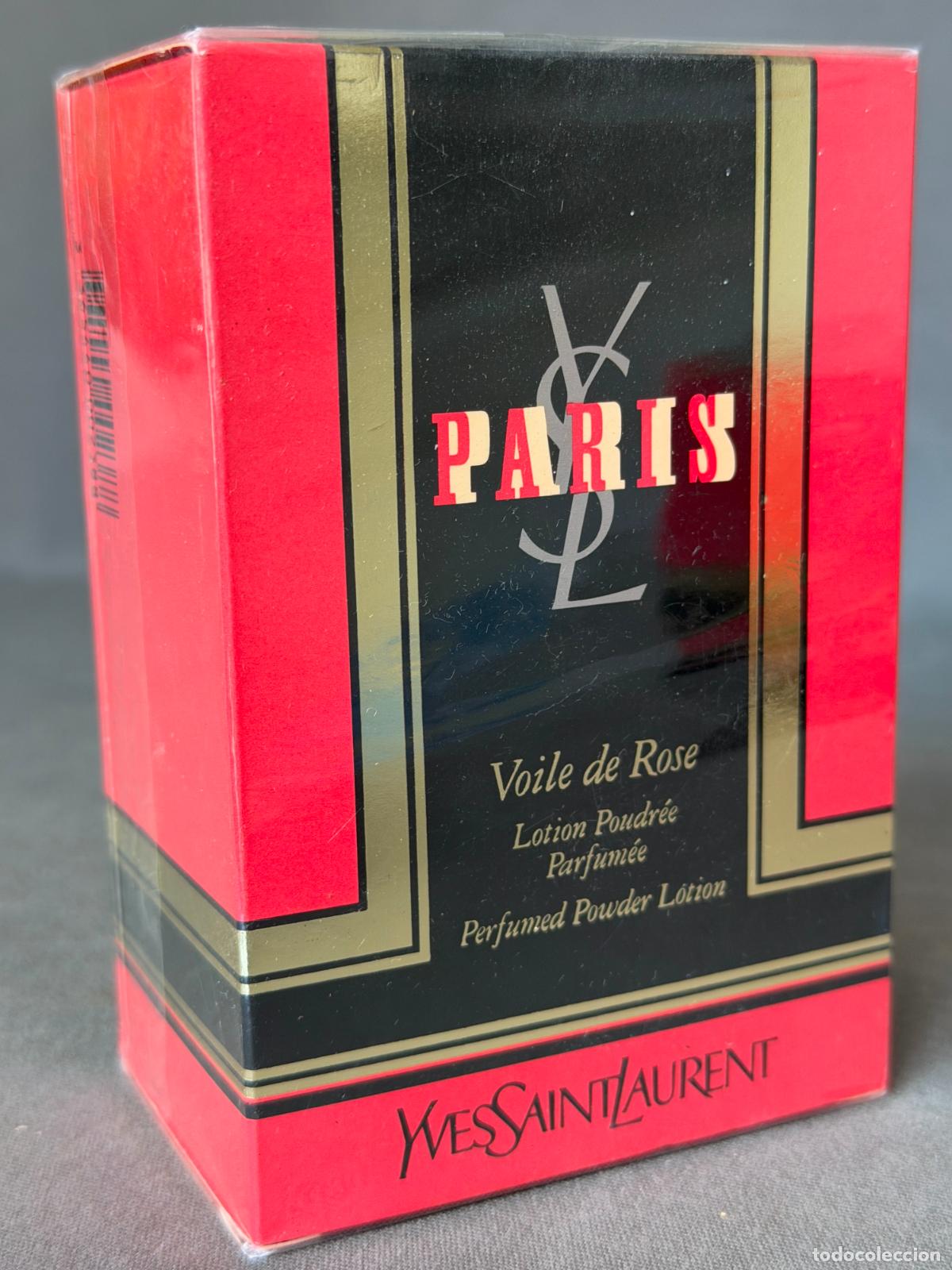 Miniaturas de perfumes antiguos: Vintage Paris de Yves Saint Laurent, voile de rose , 150 ml, nuevo , sellado , 1980s.