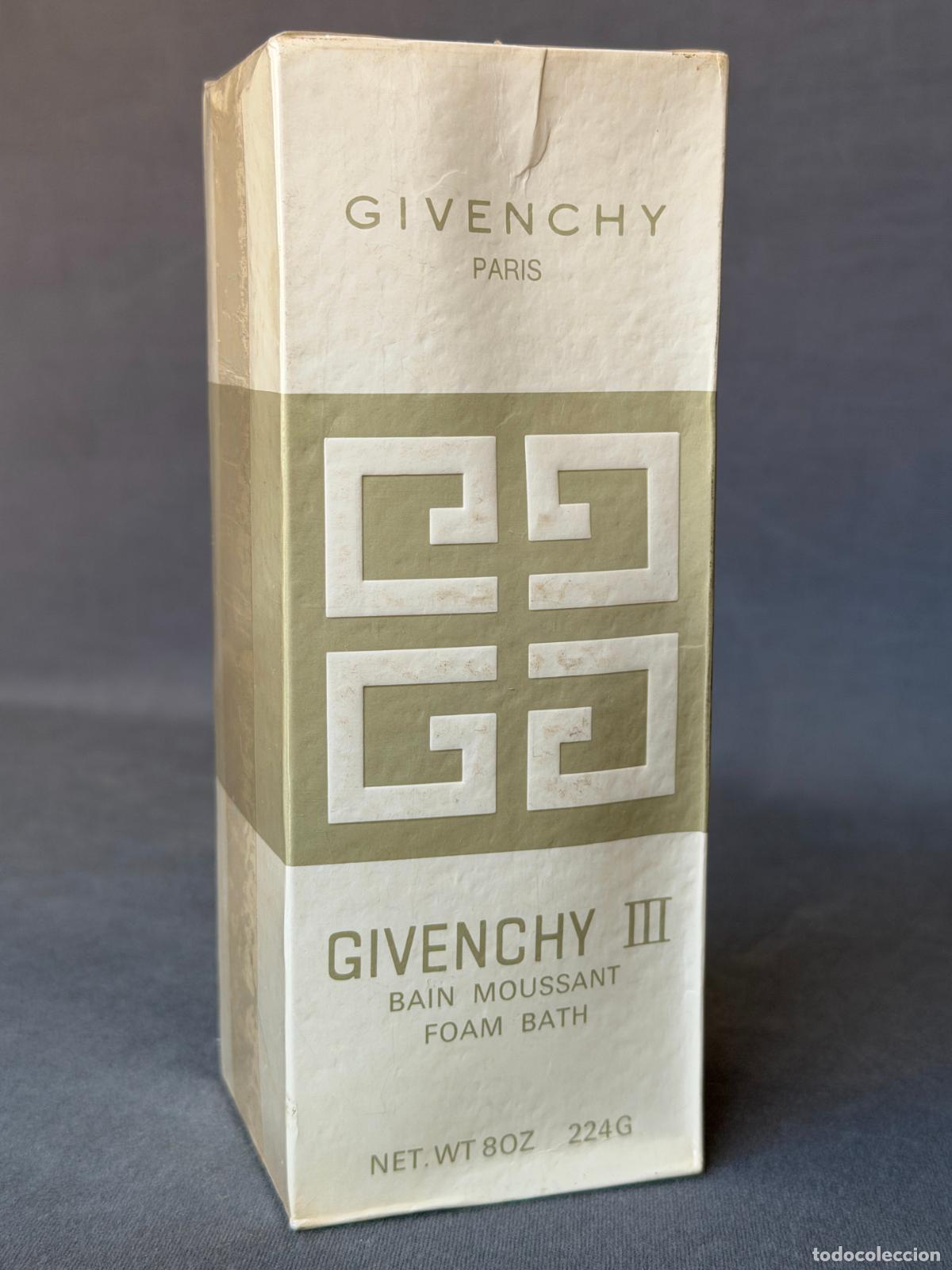 Miniaturas de perfumes antiguos: Vintage Givenchy III Paris , bain moussant foam bath , 224 g. ref. 3537 , 1980s.