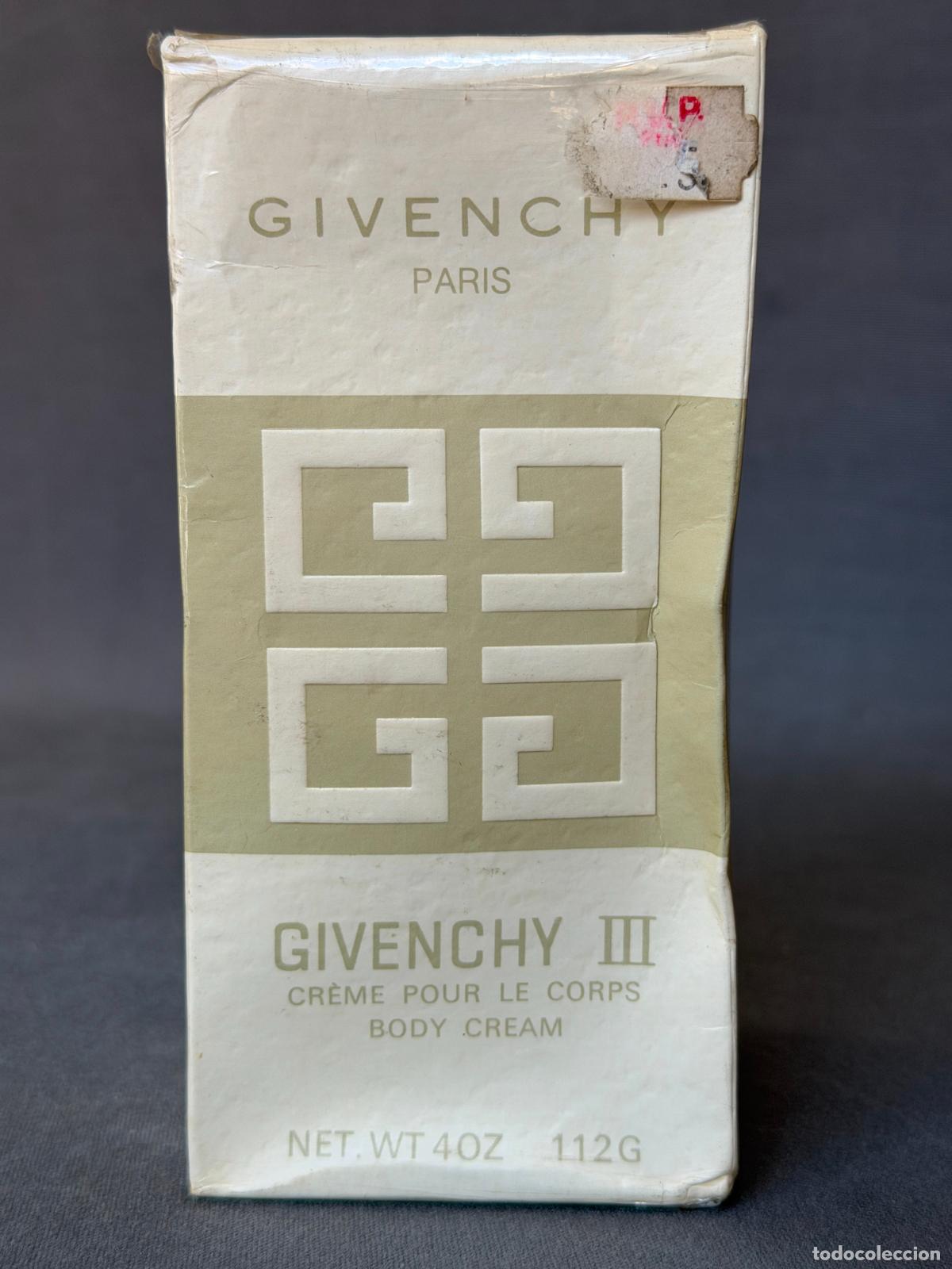 Miniaturas de perfumes antiguos: Vintage Givenchy III Paris ,creme pour le corps . body cream , 112 g. ref. 3416 , 1980s.