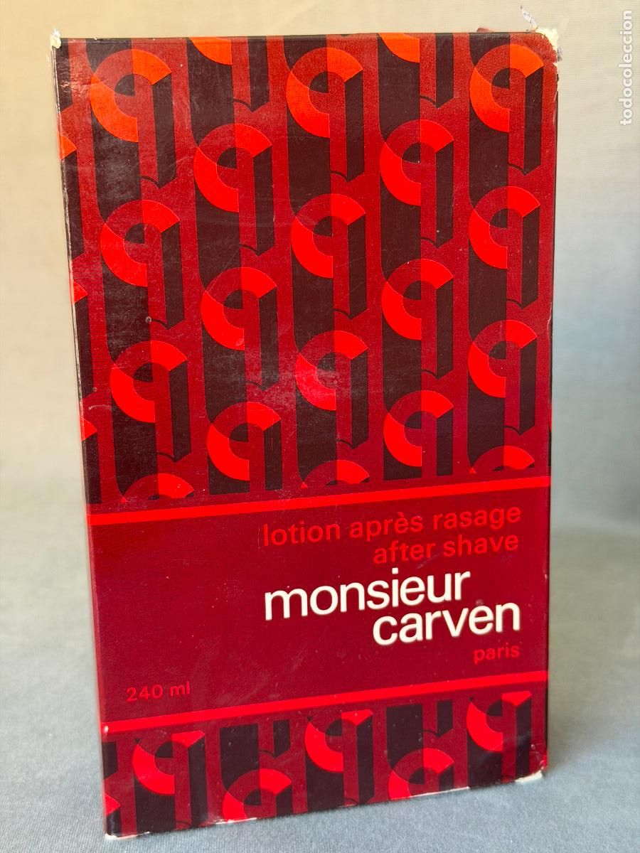 Miniaturas de perfumes antiguos: Vintage Monsieur Carven , lotion apr&eacute;s rasage , after shave , 240 ml. ref. 1130 , 1980s.