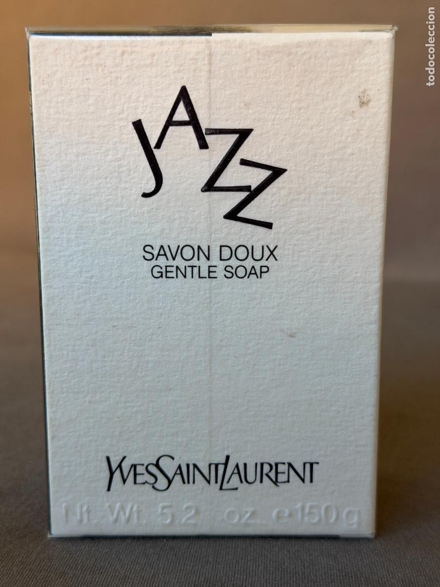 Miniaturas de perfumes antiguos: Vintage Jazz de Yves Saint Laurent, savon doux gentle soap , 150 g , nuevo , de 1990 aprox.