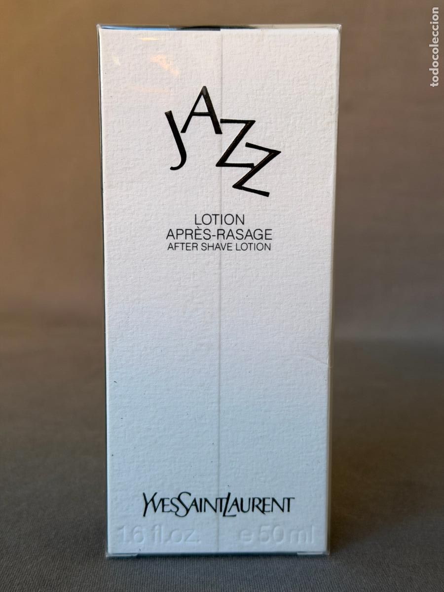 Miniaturas de perfumes antiguos: Vintage Jazz de Yves Saint Laurent, lotion apr&eacute;s rasage ,50 ml, nuevo , de 1990 aprox.