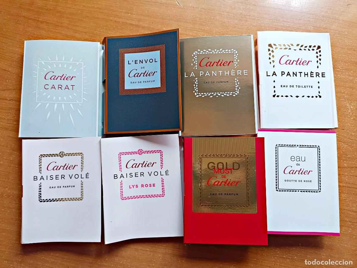 Miniaturas de perfumes antiguos: Lote muestras perfumes Cartier mujer