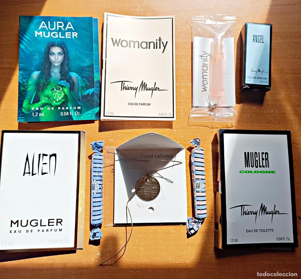 Miniaturas de perfumes antiguos: Lote muestras perfumes Thierry Mugler mujer y colgante Alien