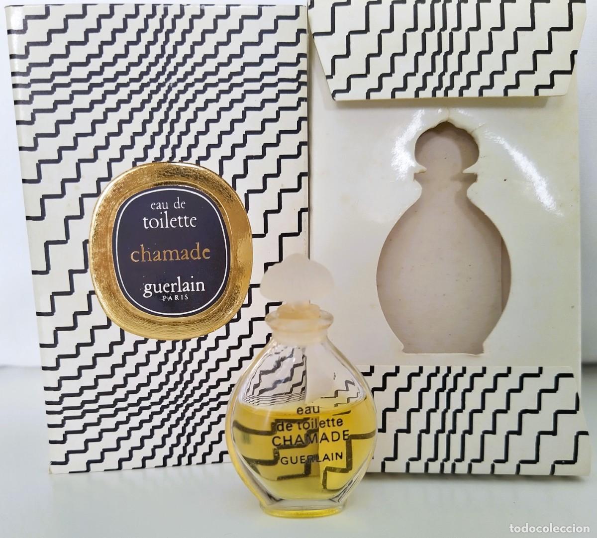 Miniaturas de perfumes antiguos: Miniatura de perfume de colecci&oacute;n Guerlain chamade eau de toilette